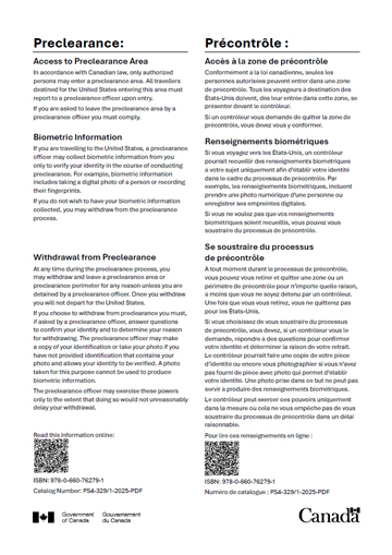 Access to Preclearance Area