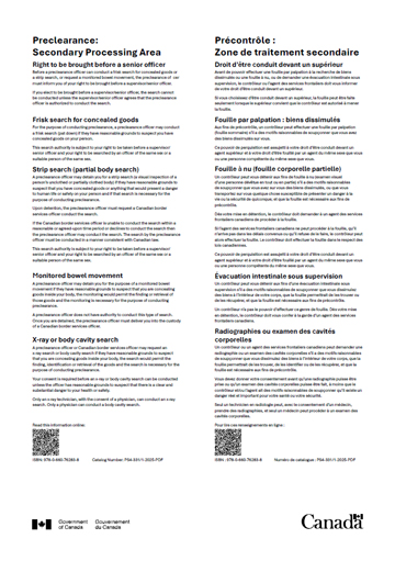 Preclearance: Secondary Processing Area