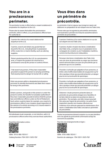 Preclearance - Employee Signage: Perimeter
